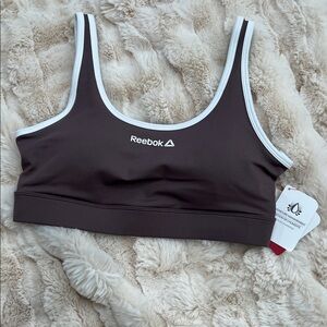 Reebok Brown Sports Bra with White Trim